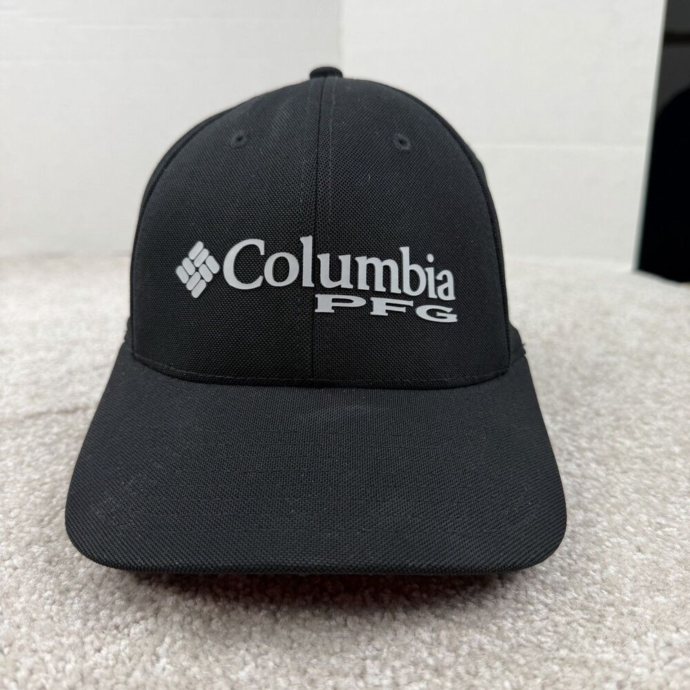Columbia PFG Black Flexfit Baseball Cap Men's L XL Fishing Gear Outdoors - Picture 1 of 6